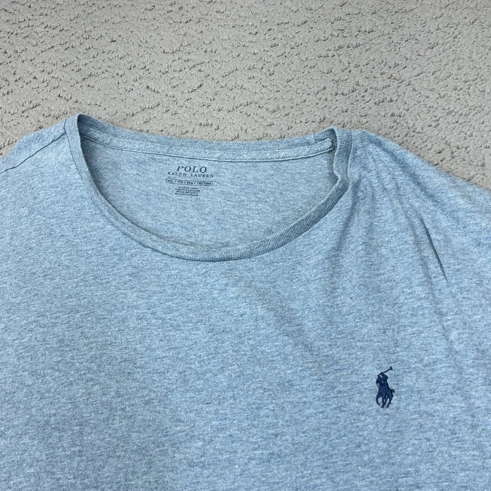 Polo Ralph Lauren T-Shirt Mens XXL Blue Heathered Pony Logo Short Sleeve